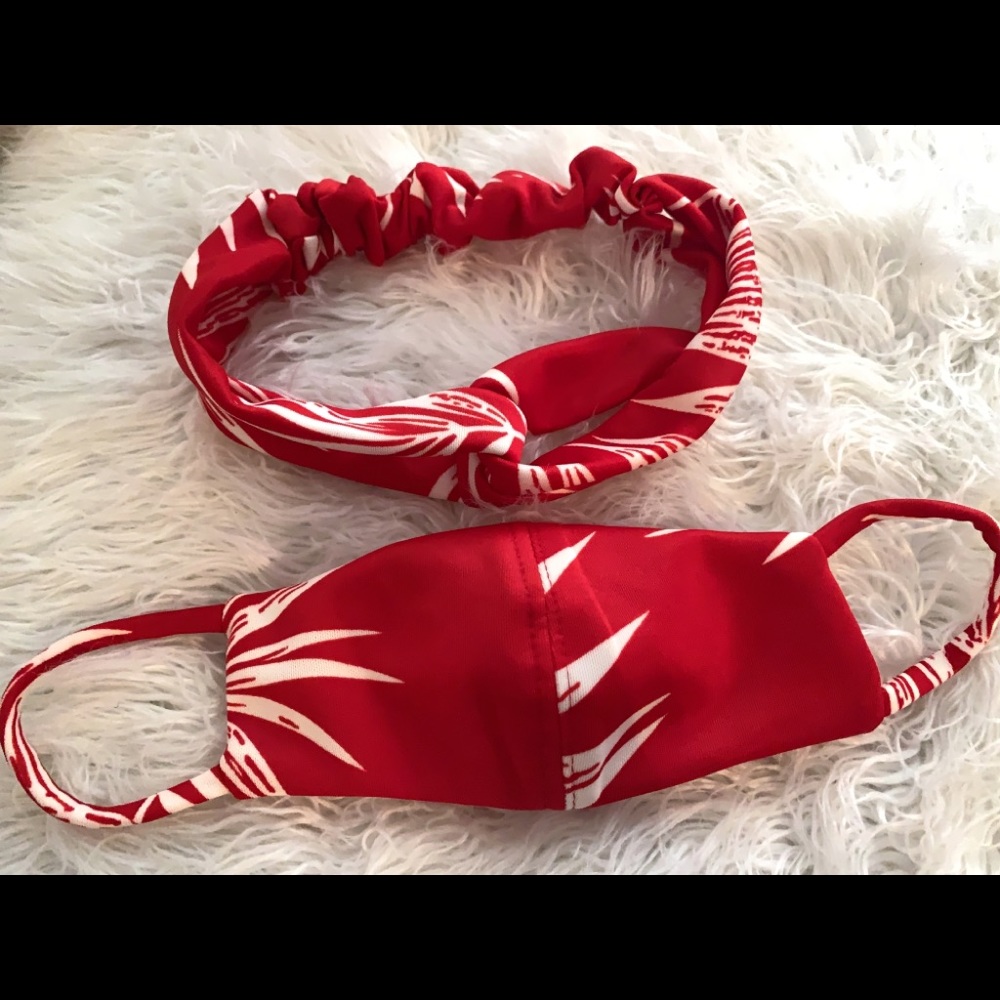 Washable face mask with headband set